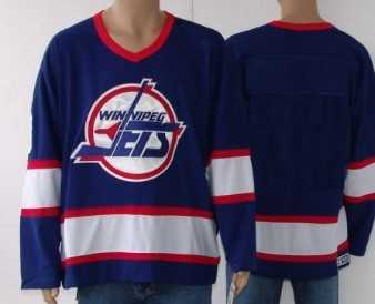 Mens Winnipeg Jets Customized Blue CCM Jersey